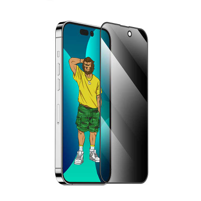 گلس تمام صفحه تمام چسب آیفون  پرایوسی گرین لاین -  Apple iPhone 14 Pro Max Green Lion 3D Silicone Plus