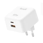 شارژر دیواری 65W GaN بودی PD و فست با 2 پورت مدل AC320EW با گارانتی 18 ماهه (6 ماه تعویض)